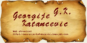 Georgije Katančević vizit kartica
